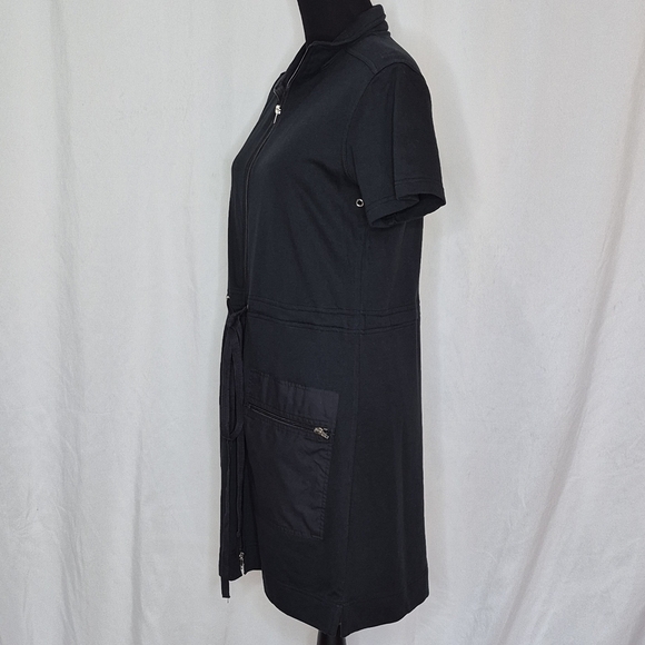 Jordan Taylor 100% Cotton Full Zip Cinch Waist Zip Pocket Coverup Dress - Size M - Picture 2 of 10